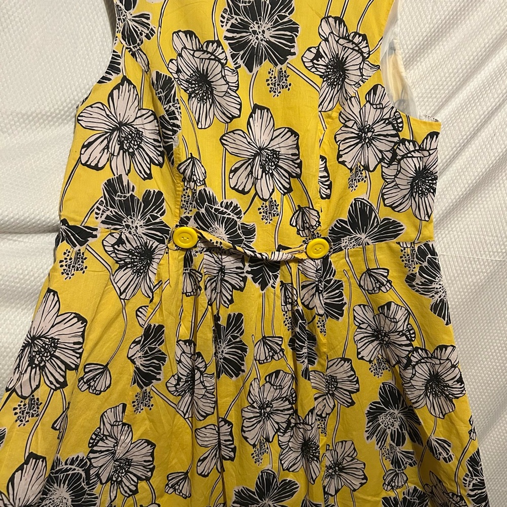 Robbie Bee Yellow and Black Floral Kids Dress